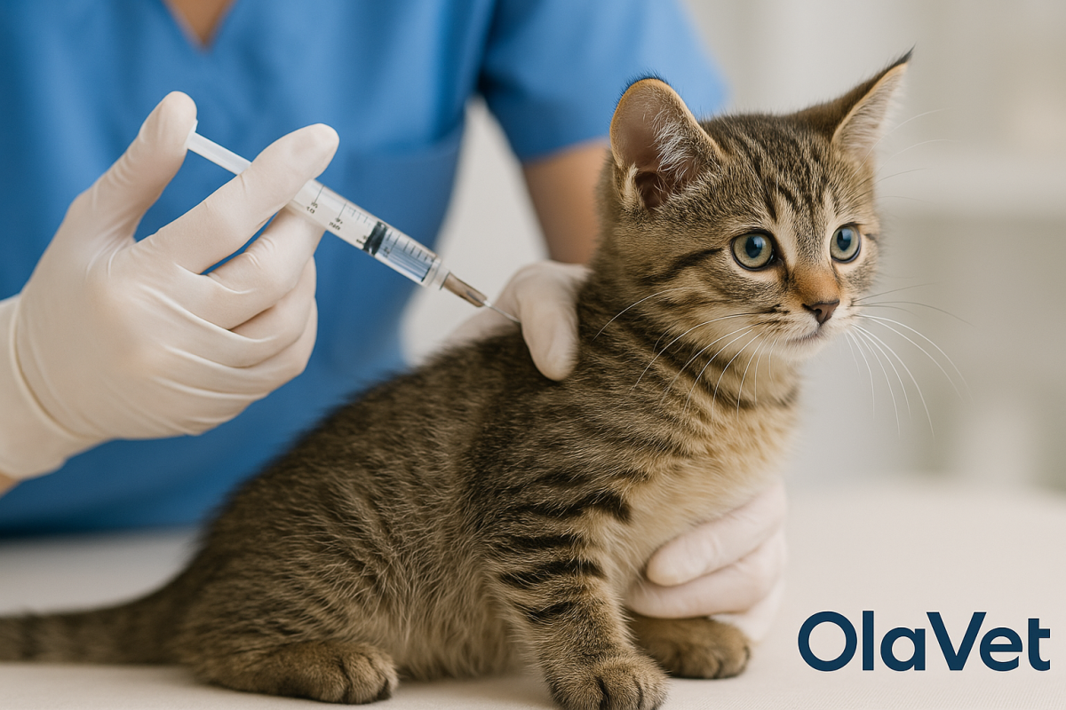 Kedi aşısı uygulaması – steril eldivenle enjeksiyon | OlaVet